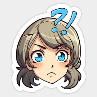 Sceptical Anime Emoji - Anime Shirt Sticker